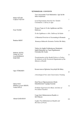 İÇİNDEKİLER / CONTENTS Hakan GÜLER Coşkun TAŞTAN Yeni