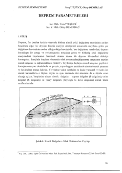 Deprem Parametreleri - (Yusuf YEŞİLCE, Oktay DEM&Icirc;RDAĞ)