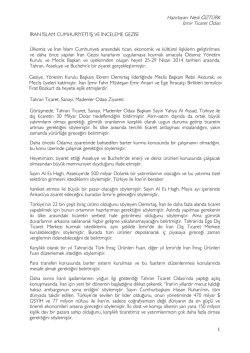 Hazırlayan: Nesli &Ouml;ZT&Uuml;RK İzmir Ticaret Odası 1 İRAN İSLAM