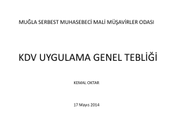 Katma Değer Vergisi Genel Uygulama Tebligi Seminer Notu (Pdf)