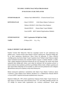 İstanbul Yeminli Mali Müşavirler Odası 29 Mayıs