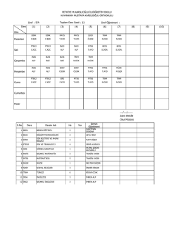 Haftalık Ders Programları
