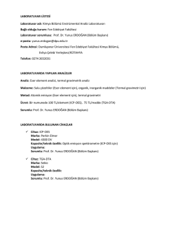 Kimya B&ouml;l&uuml;m&uuml; Enstr&uuml;mental Analiz Laboratuvarı Bağlı olduğu kurum