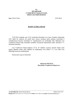 23.07.2014 tarihli basın a&ccedil;ıklaması