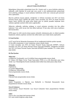 ilgili ilan, başvuru şartları ve diğer belgeler i&ccedil;in