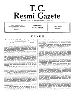 CUMARTESİ - Resmi Gazete