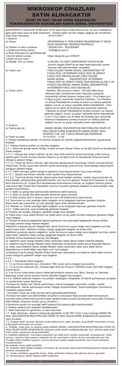 mikroskop cihazları satın alınacaktır