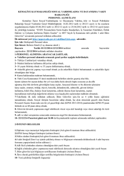 KEMALĠYE KAYMAKAMLIĞI SOSYAL YARDIMLAġMA VE