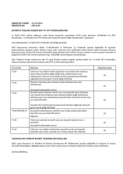 Sirk&uuml;ler 2014-056 - KIYMETLİ TAŞLARA İLİŞKİN KDV VE &Ouml;TV
