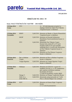 sırk-14-35 2014 yılı ekim ayı malı y&uuml;k&uuml;ml&uuml;l&uuml;k takvımı