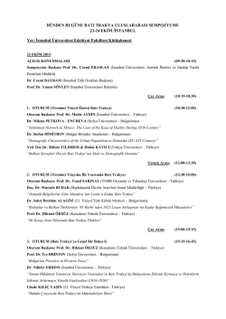 D&uuml;nden Bug&uuml;ne Batı Trakya Uluslararası Sempozyumu Oturum