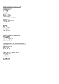 TIBBİ LABORATUAR TEKNİKLERİ Zeynep EŞLİK G&Uuml;L R&uuml;meysa