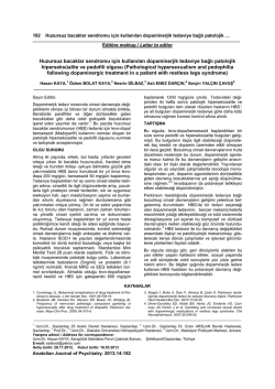 Huzursuz bacaklar sendromu i&ccedil;in kullanılan