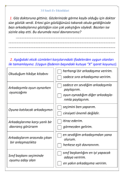1. G&ouml;z doktoruna gittiniz. G&ouml;zlerinizde g&ouml;rme kaybı