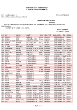 44.hafta cezalılar listesi - T.F.F. İstanbul İl Başkanlığı