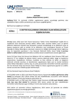 Duyuru-2014-41 - uhy uzman yeminli mali m&uuml;şavirlik ve bağımsız