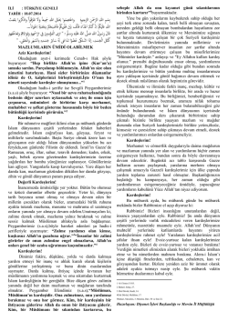 MAZLUMLARIN &Uuml;MİDİ OLABİLMEK Aziz
