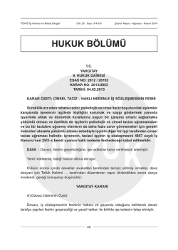 Hukuk: Yargıtay Kararları
