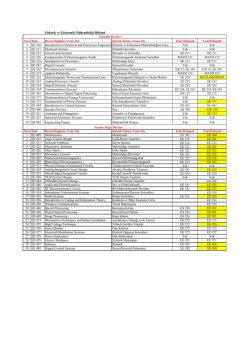 Course Prerequisites - Yeditepe &Uuml;niversitesi Elektrik ve Elektronik