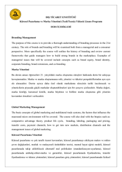 DIŞ TİCARET ENSTİT&Uuml;S&Uuml; K&uuml;resel Pazarlama ve Marka Y&ouml;netimi