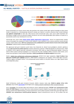 HLY MODEL PORTF&Ouml;Y &ndash; &ldquo;HAFTALIK