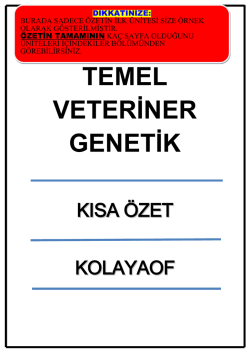 AÖF TEMEL VETERİNER GENETİK ders notu için tıklayınız!