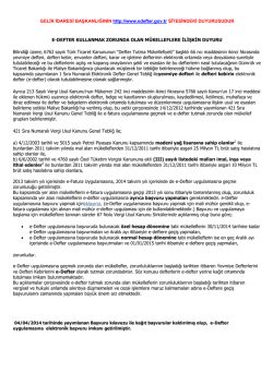 GELİR İDARESİ BAŞKANLIĞININ http://www.edefter.gov.tr