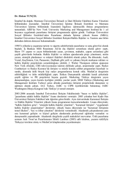 Dr. Hakan Tun&ccedil;el - Kadir Has &Uuml;niversitesi