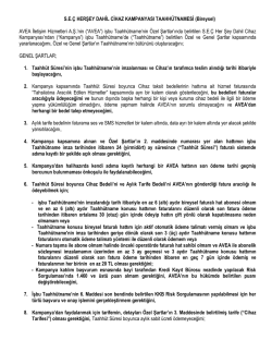 S.E.&Ccedil; HERŞEY DAHİL CİHAZ KAMPANYASI