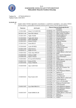 20 Mayıs 2014 tarih ve 21 Sayılı Kararlar - MMF