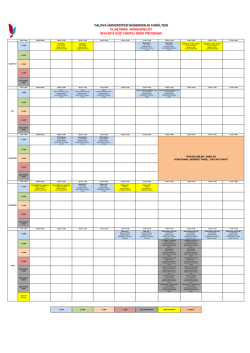 Ulaştırma Mühendisliği Bölümü (ULM) Ders Programı