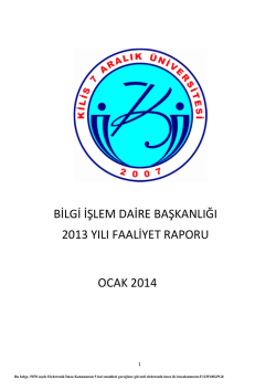 2013 Faaliyet Raporu - Bilgi İşlem Daire Bşk.
