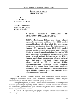 İlgili Kanun/md: - &Ccedil;alışma ve Toplum