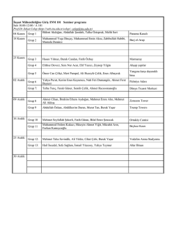 İnşaat M&uuml;hendisliğine Giriş /INM 101 Seminer programı Salı 10.00