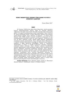 İkinci Meşrutiyet D&ouml;nemi T&uuml;rk Basını ve Feyz-i