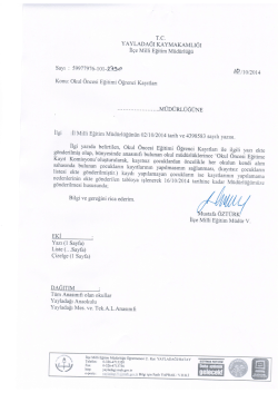 Okul &Ouml;ncesi Eğitimi &Ouml;ğrenci Kayıtları
