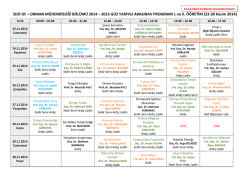 SD&Uuml; OF &ndash; ORMAN M&Uuml;HENDİSLİĞİ B&Ouml;L&Uuml;M&Uuml; 2014 &ndash; 2015 G&Uuml;Z