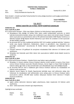 1.amat&ouml;r lig tertip komitesi kararı