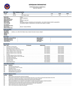 Mali Tablolar Analizi - G&uuml;m&uuml;şhane Meslek Y&uuml;ksekokulu