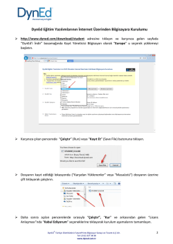 DynEd Eğitim Yazılımlarının İnternet &Uuml;zerinden Bilgisayara Kurulumu