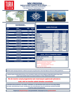 Msc Presioza ile Transatlantik / 21 gece İzm, 22 gece İst