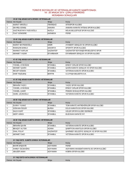 sonu&ccedil;lar - T&uuml;rkiye Karate Federasyonu