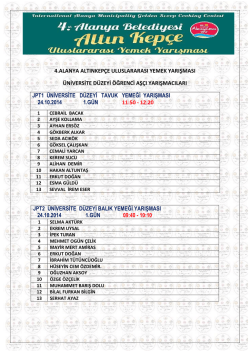 4.alanya altınkep&ccedil;e uluslararası yemek yarışması &uuml;niversite