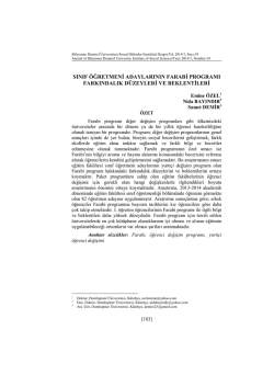 sınıf öğretmeni adaylarının farabi programı farkındalık düzeyleri ve