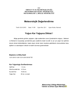METEOROLOJİK DEĞERLENDİRME