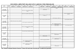 fef kimya b&ouml;l&uuml;m&uuml; 2014-2015 g&uuml;z yarıyılı vize programı