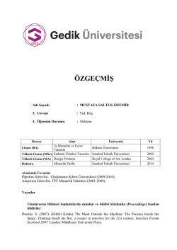 EK - 4A - Gedik &Uuml;niversitesi