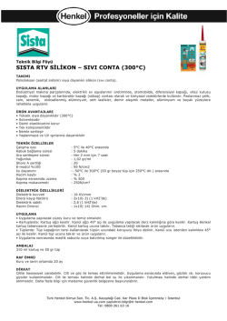SISTA RTV SİLİKON &ndash; SIVI CONTA (300&deg;C)