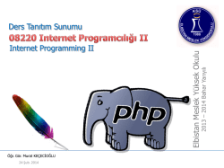 08220 Internet Programcılığı II Ders Tanıtım Sunumu