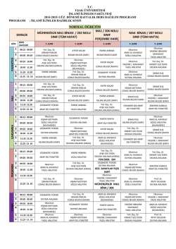 HAZIRLIK SINIFI DERS PROGRAMI 2014